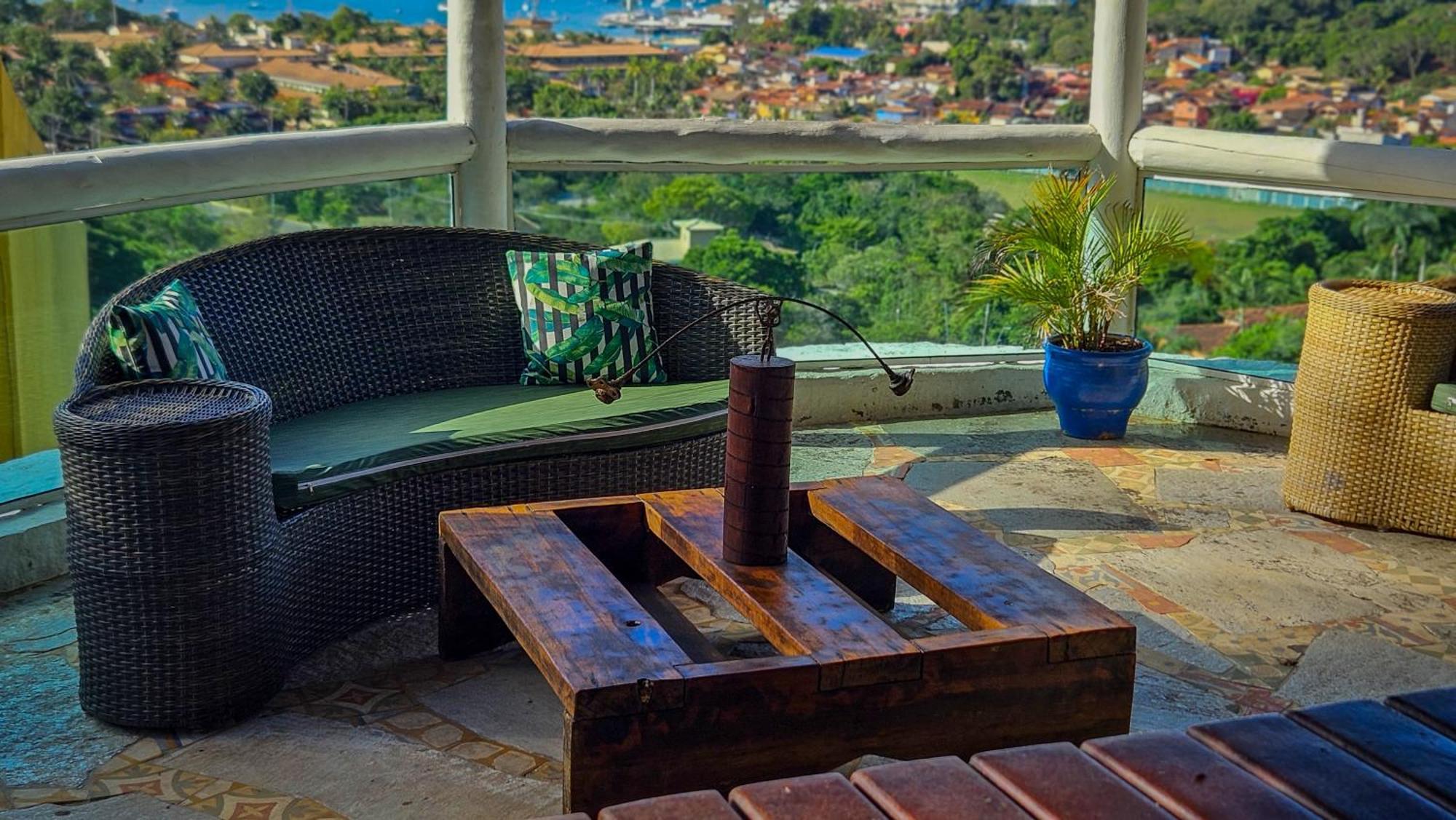 Bella Vista Ocean View Hotel Búzios Kültér fotó A balcony in a house